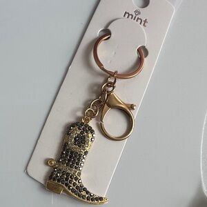 Mint Cowboy Boot Key/Bag Charm